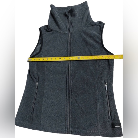 Calvin Klein Performance Women’s Fleece Vest Gray Large Zip Front High Collar - Picture 9 of 10